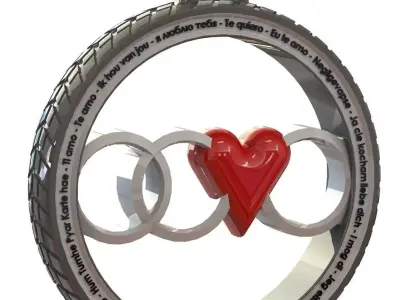 I Love Audi Keychains 3D Print Model 3D print model