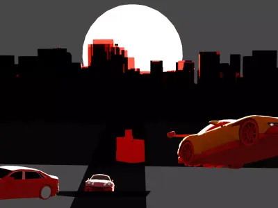 Flying cars 3D model