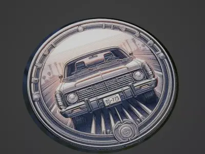 Car Pendant Medallion 3D print model 13