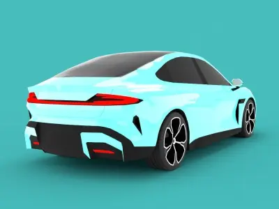 Xiaomi SU7  Low-poly 3D model