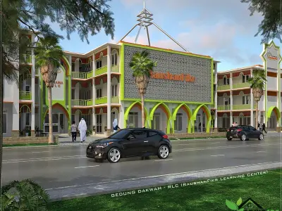 school building Low-poly 3D model