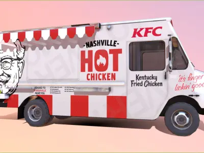 Morgan Olson KFC Nashville Food Truck Low-poly 3D model