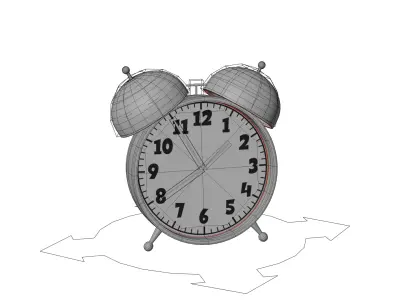3D Alarm Clock 1 With Rig 3D model