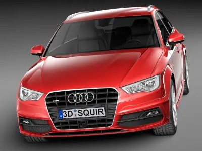 Audi A3 5-door S-line 2014 3D model