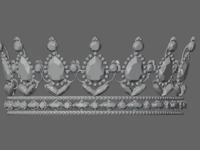 Princess Golden Crown High Poly 3D model