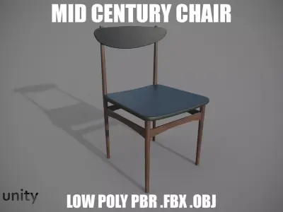 Chair - Mid Century retro chair Low-poly 3D model