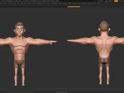 Character Basemesh in ZBrush and Blender - Gymer - Man 3D model