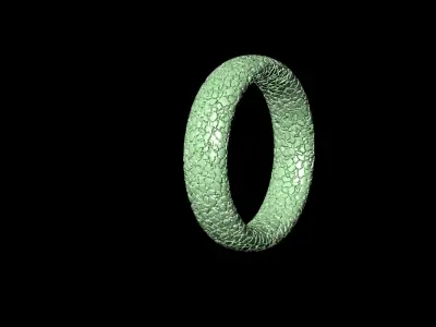 2 Rings stone cut shape and pattern shape 3D print model