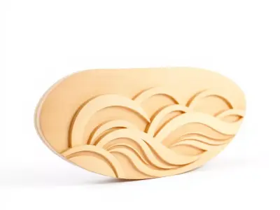 Wave Wood Decor model pack Low-poly 3D model