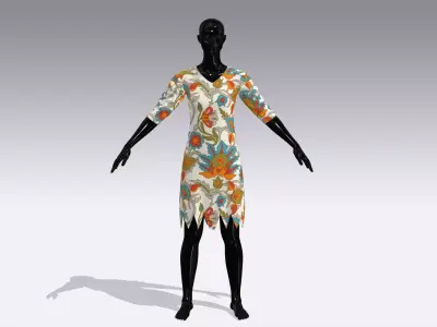 Female Cloth Dress Low-poly 3D model purchase