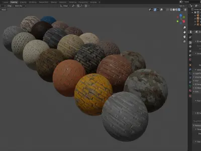 Free Blender Brick and Walls Materials Pack Free low-poly 3D model