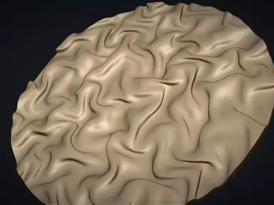 Drapery Sculptures Circle Wall Art Panel for CNC or 3D Print STL 3D print model