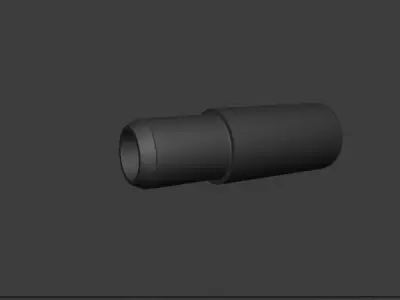 Straight Exhaust Pipe Low-poly 3D model