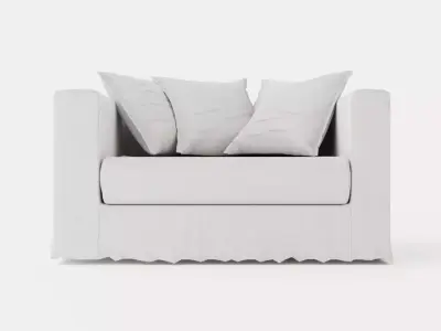 Le Grand Air Loveseat Linen - Natural Blonde Low-poly 3D model