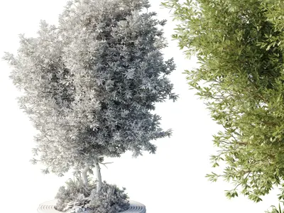 Urban Environment - Urban Furniture - Green Benches  Low-poly 3D model