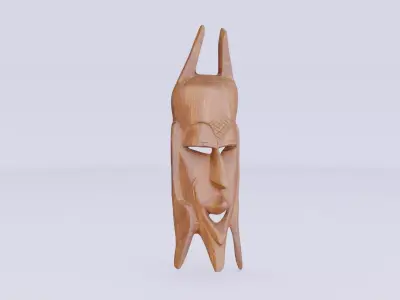 African Mask 02 Low-poly 3D model