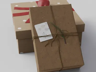 Christmas gift boxes 3D model