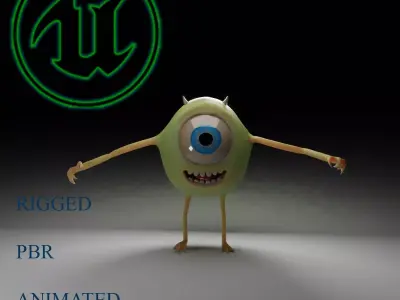 Mike Vazovski Low-poly 3D model