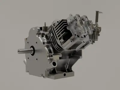 Four-stroke engine 3D model