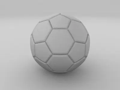 High Quality White Football Low-poly 3D model