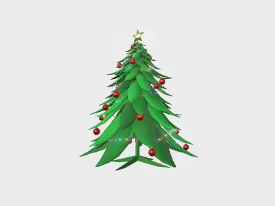 Christmas Tree 07 Dark Green - Cartoon Interior Decoration Low-poly 3D model
