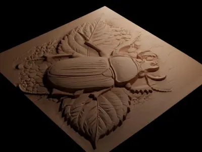Beetle CNC 3d Print High Relief Sand Casting 3D print model