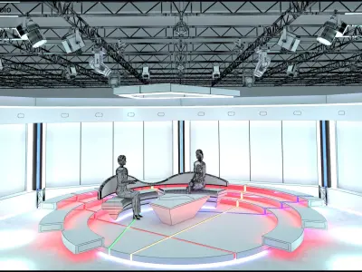 Virtual TV Studio Sets - Collection Vol 11 - 2 PCS DESIGN 3D model