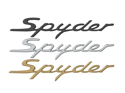 Spyder nameplate Porsche  3D print model