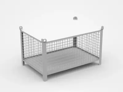 Industrial Enclosed Cage With Cover On Top 3D model