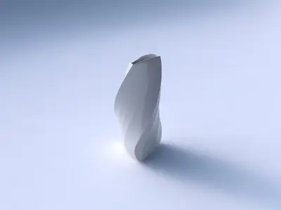 Vase curved tipping triangle with bands 3D print model