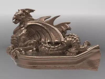 Baroque Dragon statue Drake 3D model