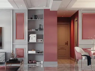 Luxury living room interior 3D model