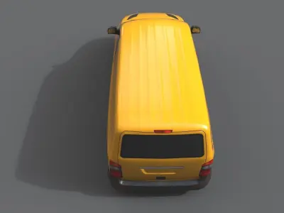 Generic Minivan Yellow Low-poly 3D model