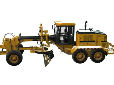 Motor Grader Low-poly 3D model