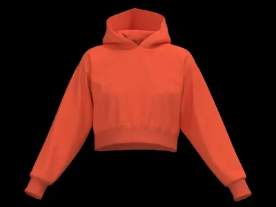 Female crop hoodie 3D model