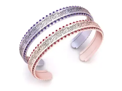 Luxury Arabic Script Bangle  3D Print  Model 3D print model