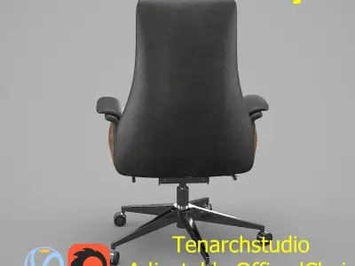 tenarchstudio Adjustable swivel chair black Render ready 3D model