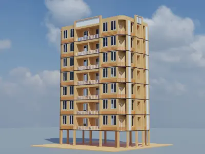 Residential Building Free low-poly 3D model