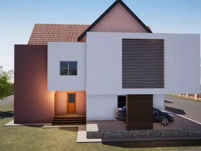 FIVE BEDROOM MANSION Low-poly 3D model