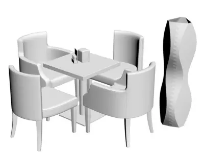 Textile armchairs set  3D model