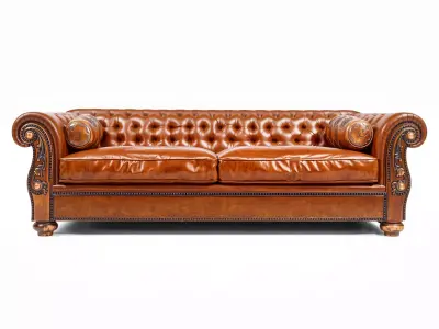 Classic Chesterfield Leather Sofa model pack Low-poly 3D model