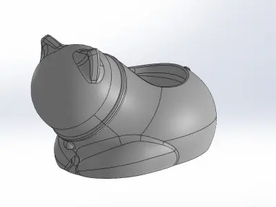 cat pattern vase 3D print model