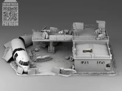 Gas station 3D print model