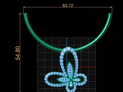 Diamond Butterfly Pendant 3D print model