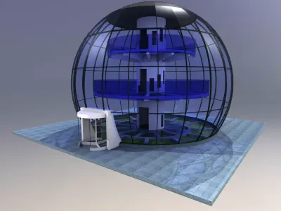 Spherical building 3D model