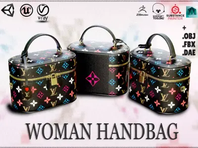 Woman Handbag Louis Vuitton Low-poly 3D model