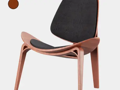 red wood chair 3D model