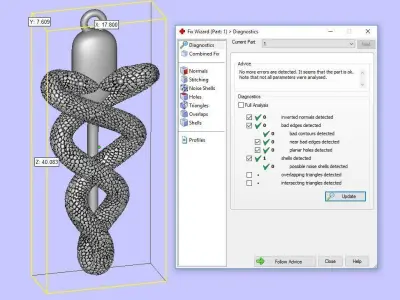 Caduceus - pendant 3D print model