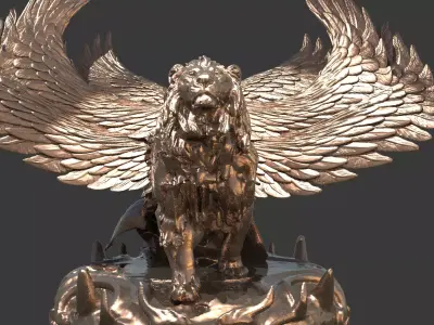Great lion Aslan Grand Sculpture 3D model
