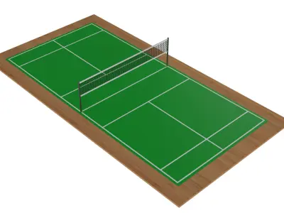 Badminton Court Low-poly 3D model